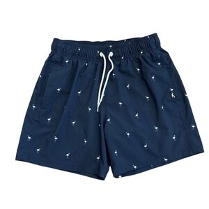 Hollister Mens Swim Trunks XS Navy Blue Flamingo 4-Way Stretch Board Shorts